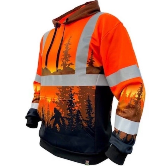 Safety Shirtz Mens S- SS360 Wildland Sasquatch ANSI Class 3 Type-R Hoodie Orange - Picture 2 of 9